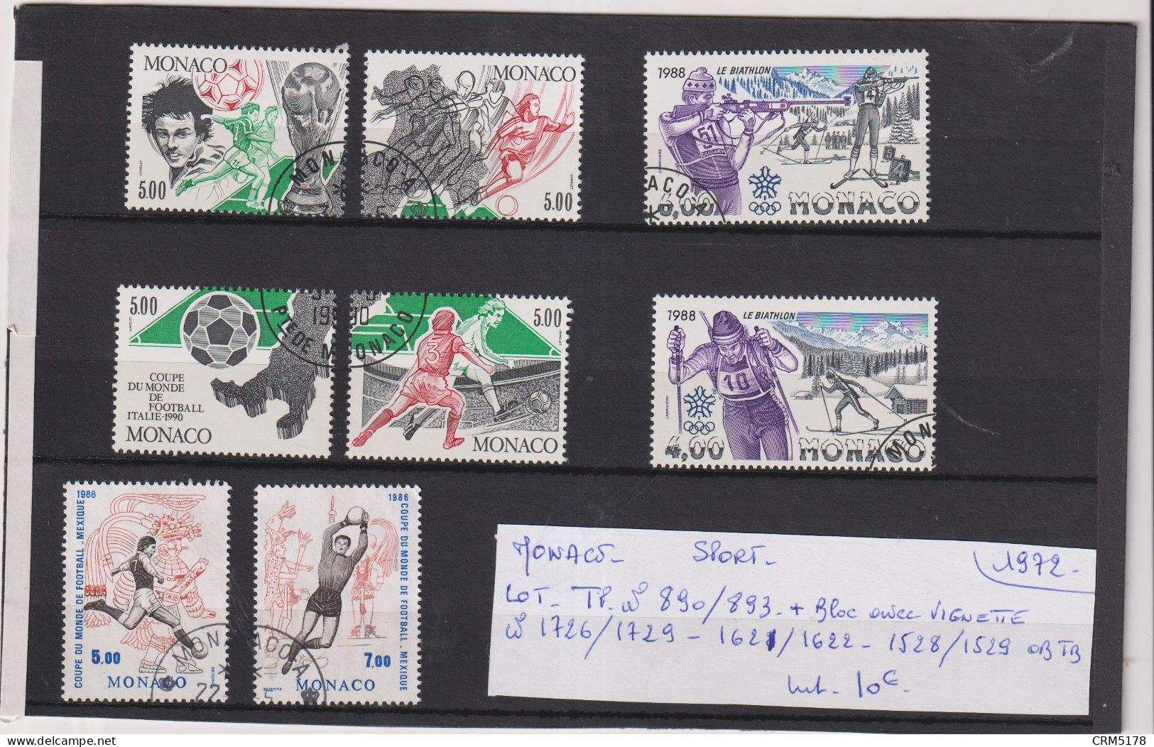 MONACO-SPORTS-LOT TP N°890/893+BLOC AVEC VIGNETTE-N°1726/1729-1621/1622-1528/1529-OB-TB-1972 - Collections, Lots & Series