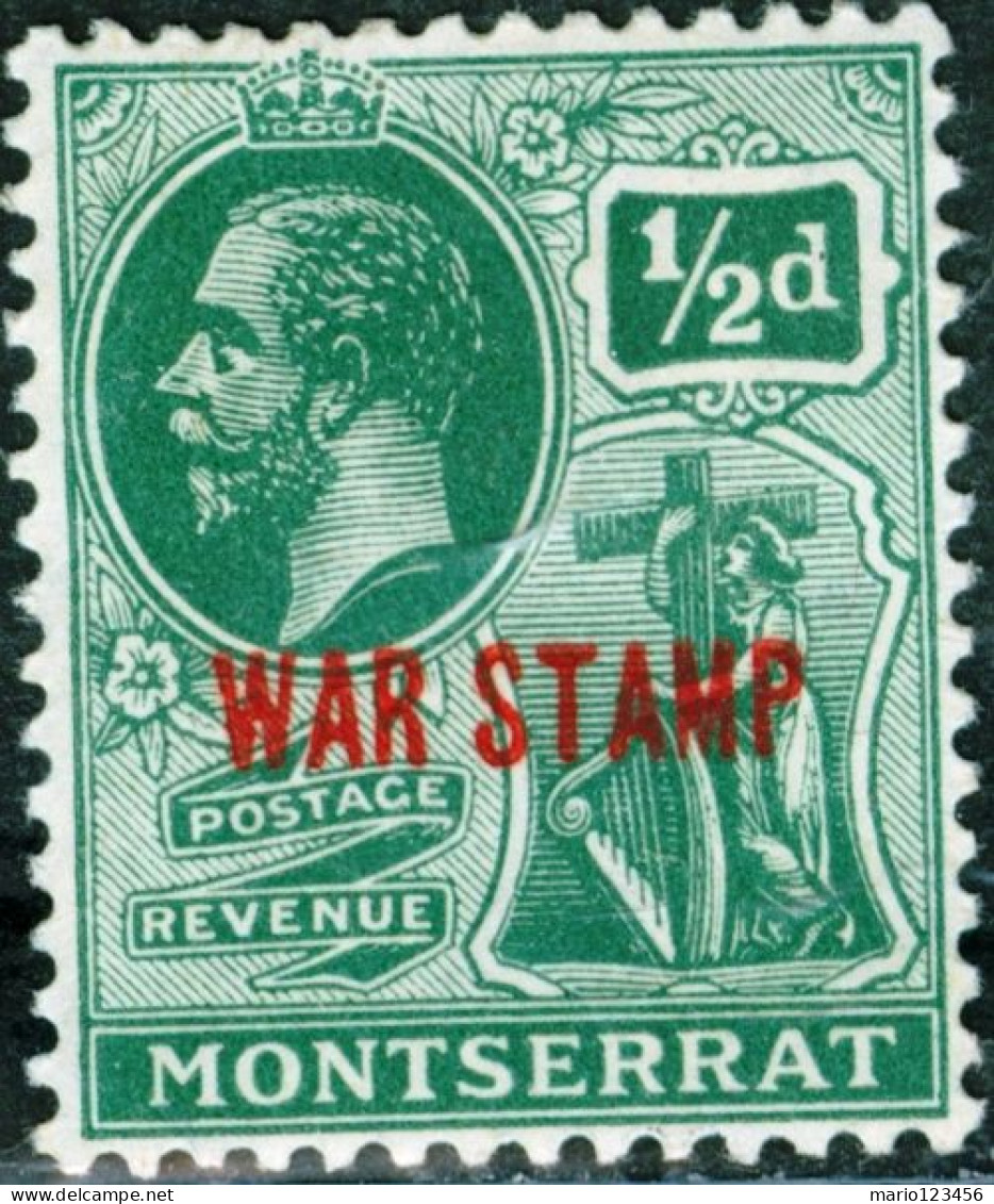 MONTSERRAT, RE GIORGIO V, 1917, FRANCOBOLLI NUOVI (MLH*) Scott:MS MR1, Yt:MS 53 - Montserrat