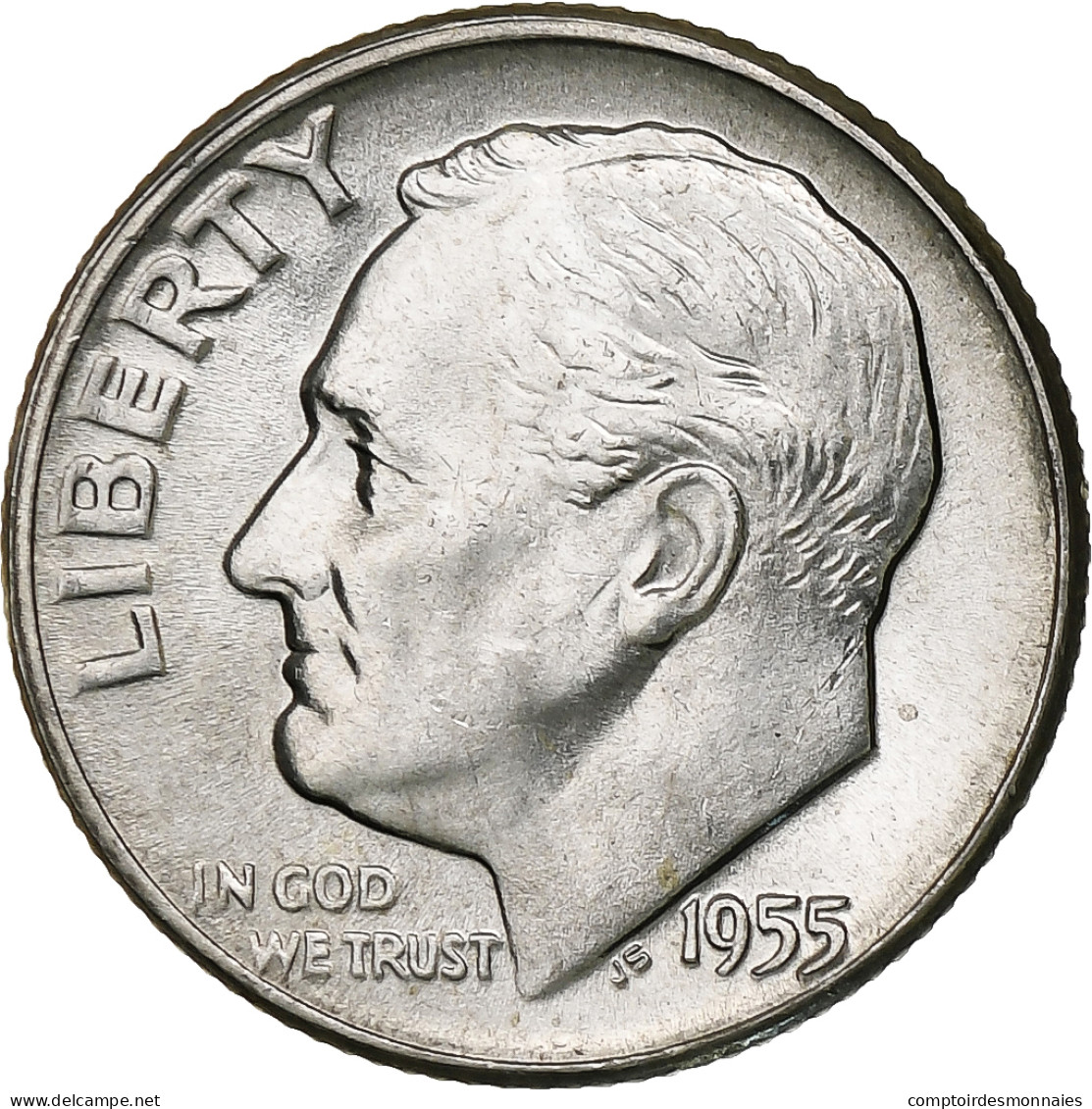 États-Unis, Dime, Roosevelt Dime, 1955, U.S. Mint, BU, Argent, SPL, KM:195 - 1946-...: Roosevelt