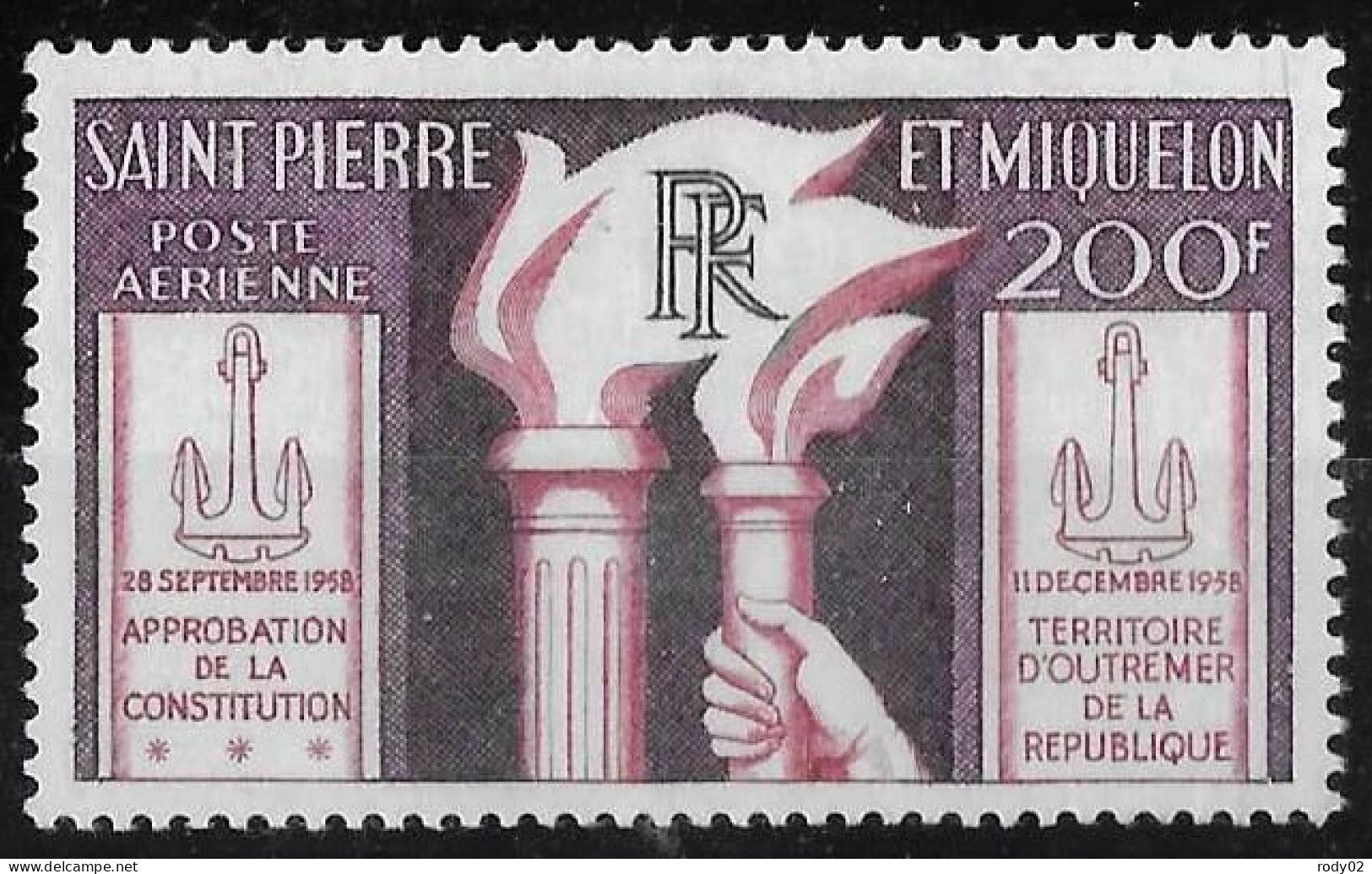 SAINT PIERRE ET MIQUELON - APPROBATION DE LA CONSTITUTION - PA 26 - NEUF** MNH - Unused Stamps