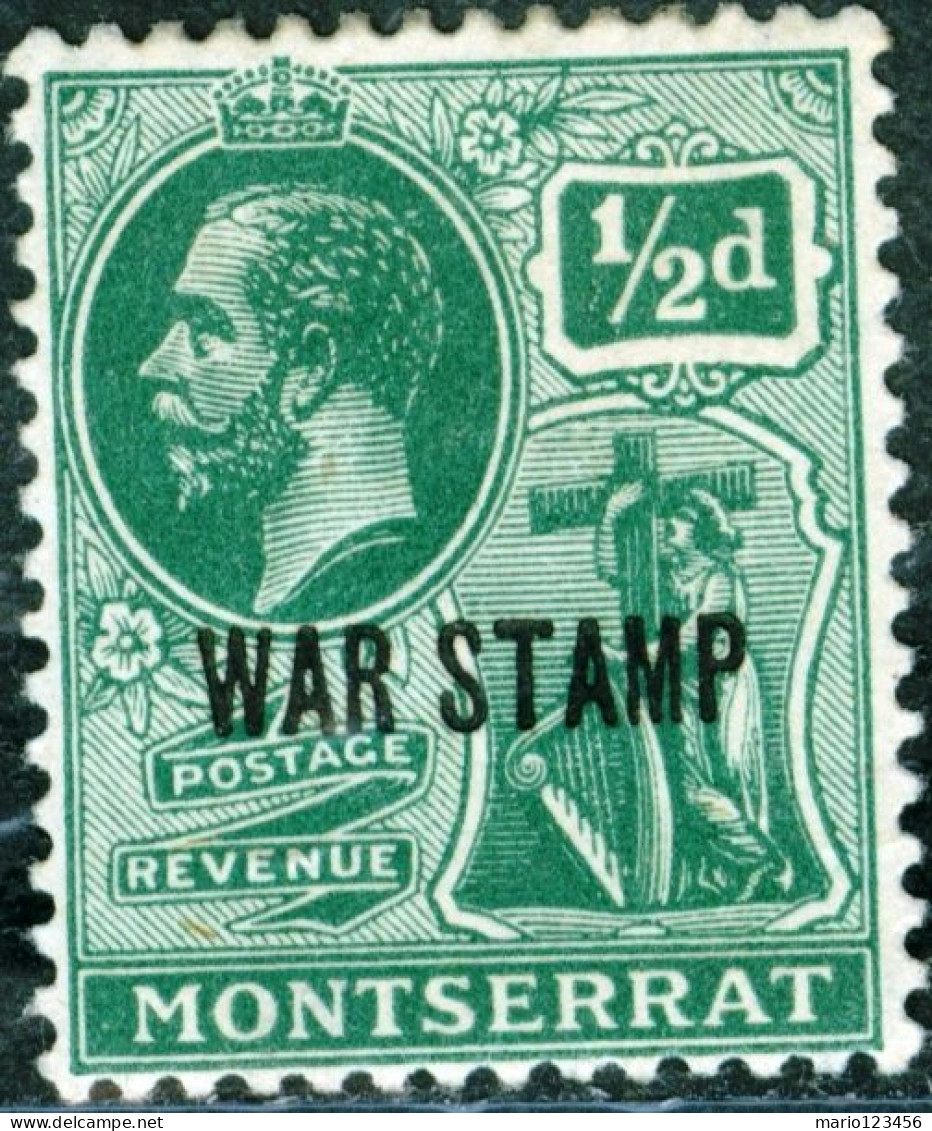 MONTSERRAT, RE GIORGIO V, 1918, FRANCOBOLLI NUOVI (MLH*) Scott:MS MR2, Yt:MS 54 - Montserrat