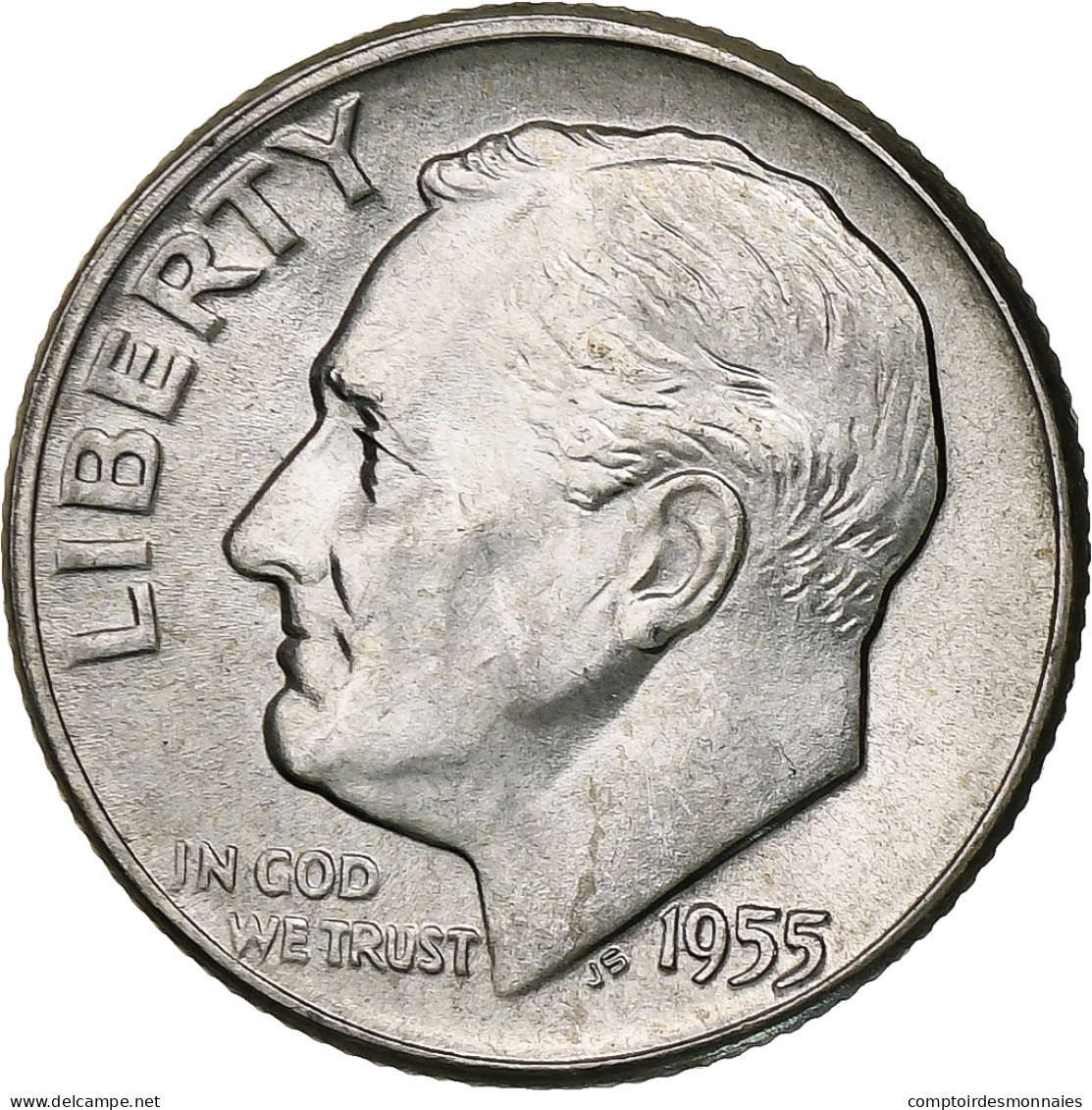 États-Unis, Dime, Roosevelt Dime, 1955, U.S. Mint, BU, Argent, SPL, KM:195 - 1946-...: Roosevelt