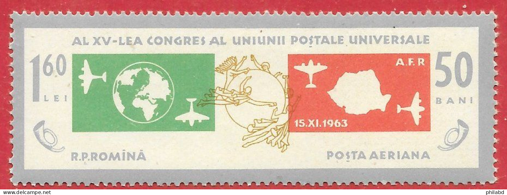 Roumanie PA/AM N°183 1L60 UPU 1963 ** - Ongebruikt