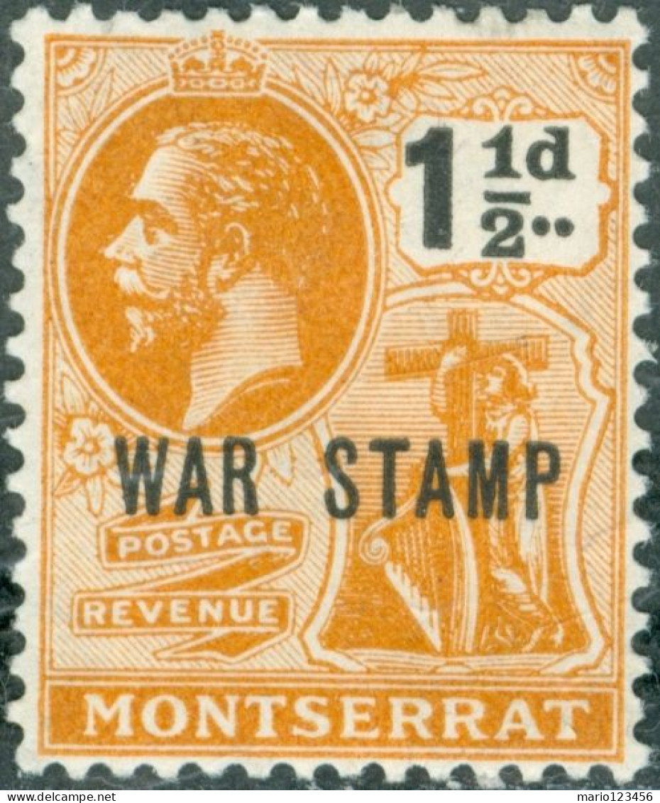 MONTSERRAT, RE GIORGIO V, 1919, FRANCOBOLLI NUOVI (MLH*) Scott:MS MR3, Yt:MS 55 - Montserrat