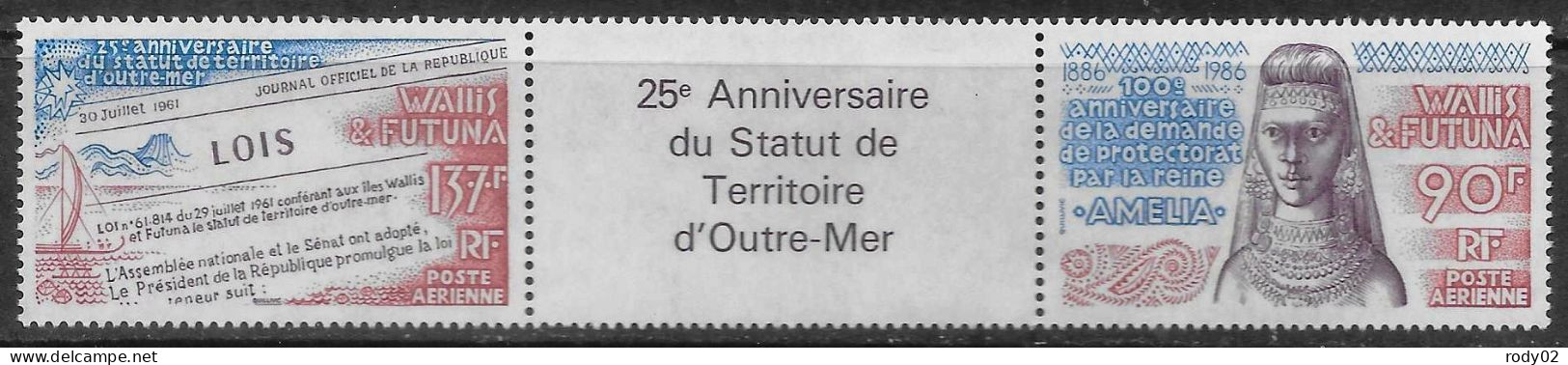 WALLIS ET FUTUNA - 25EME ANNIVERSAIRE DU STATUT DE TERRITOIRE D'OUTRE-MER - PA 152A - NEUF** MNH - Unused Stamps