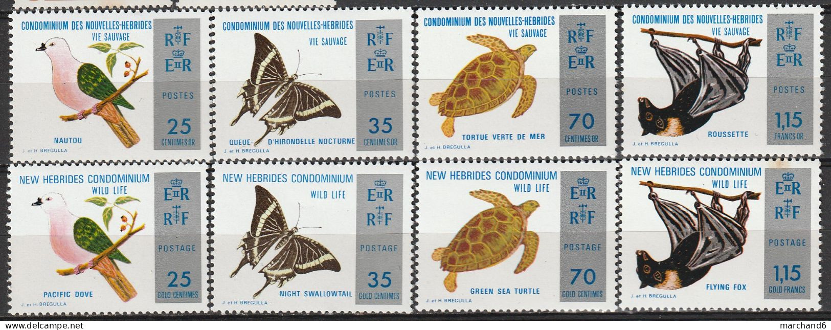 Nouvelles Hébrides Protection De La Vie Sauvage 1974 France Anglaise N°378/385 Neuf** - Ongebruikt