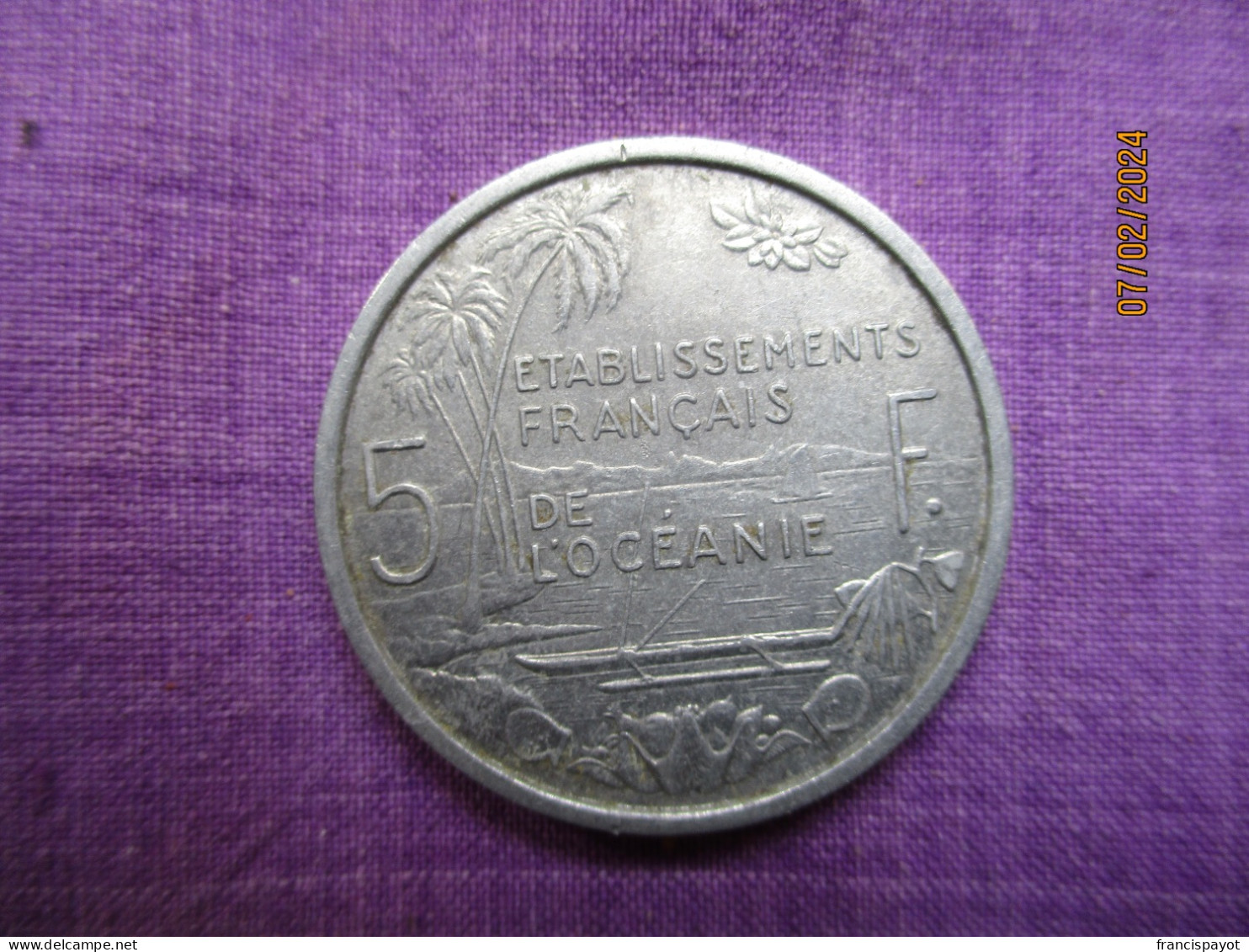 Polynésie Française: 5 Francs 1952 - Französisch-Polynesien