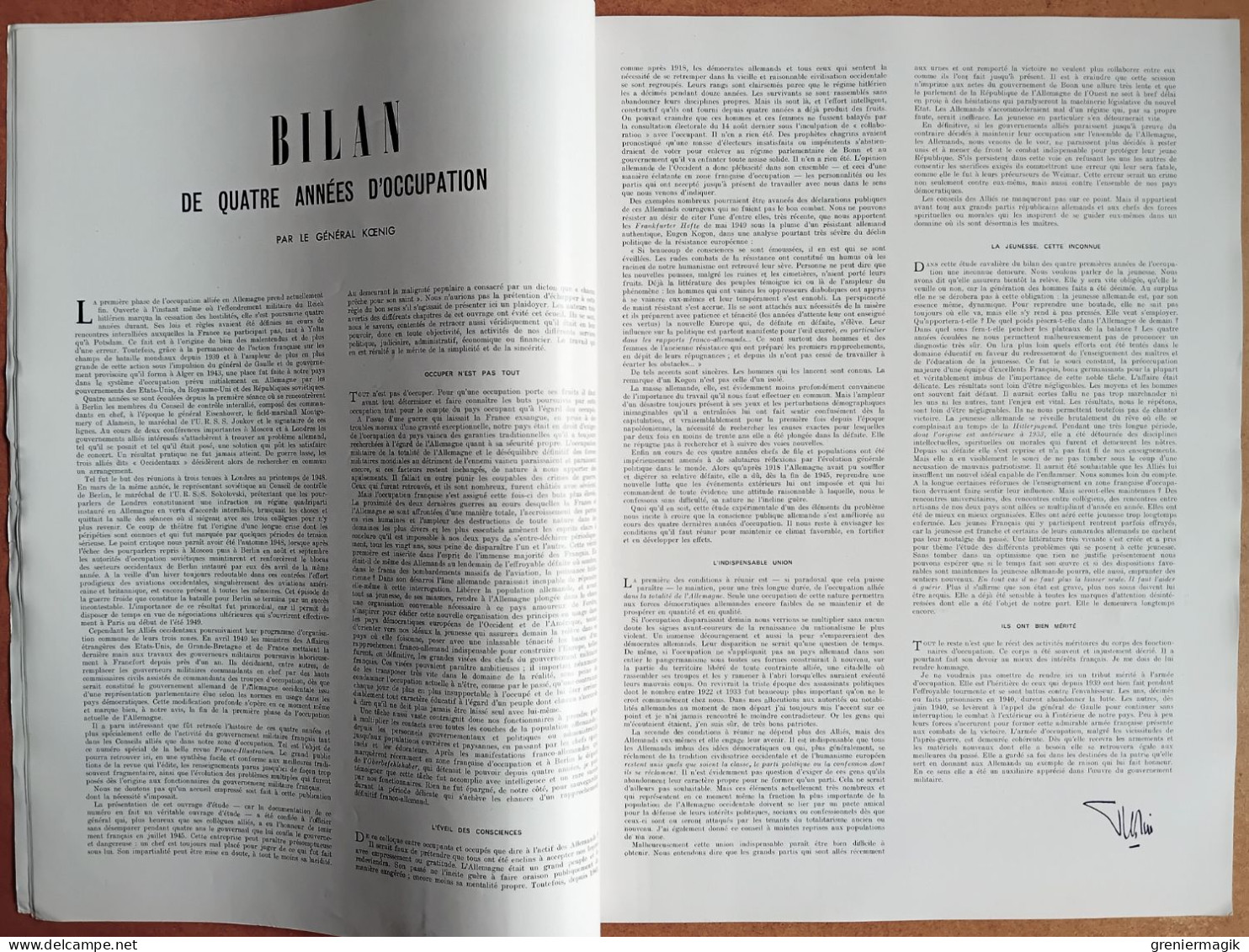 France Illustration N°205 17/09/1949 Bilan De Quatre Années D'occupation En Allemagne Par Koenig/Economie/Berlin... - Testi Generali