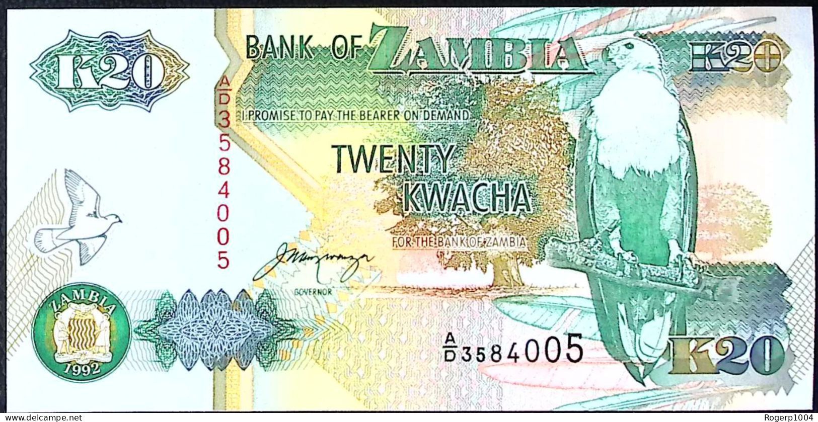ZAMBIE/ZAMBIA * 20 Kwacha * Date 1992 * Etat/Grade NEUF/UNC * - Zambia