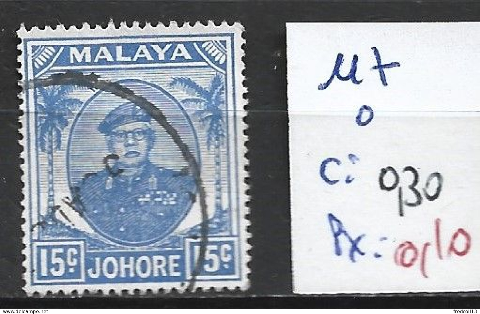 MALAISIE JOHORE 117 Oblitéré Côte 0.30 € - Johore