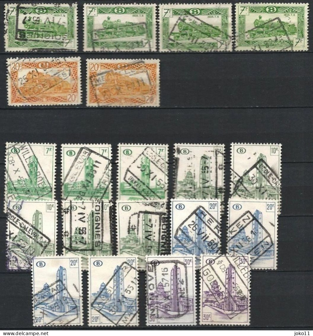 Belgien, 1949, 20 Bahnpostmarken, Gestempelt - Andere & Zonder Classificatie