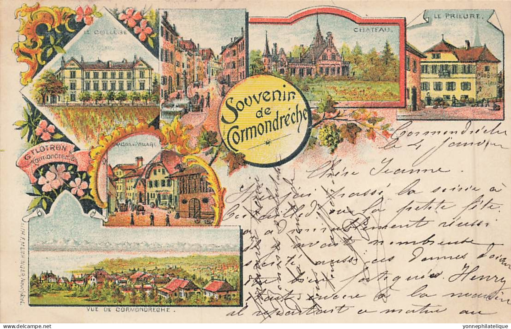 TOP - SUISSE - NE - NEUCHATEL - CORMONDRÈCHE - Souvenir Carte Précurseur 1898 - Lithographie -  (Sui-135) - Cormondrèche