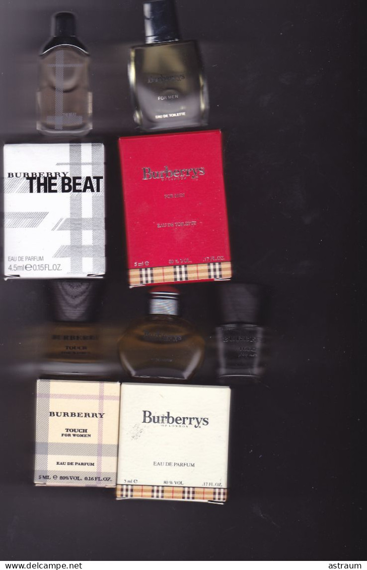 Lot 6 Miniature De Parfum - Burberrys -the Beat, Touch , For Men Etc .- Edp + Edt - Pleine Avec Boite Sauf 1 - Non Classificati