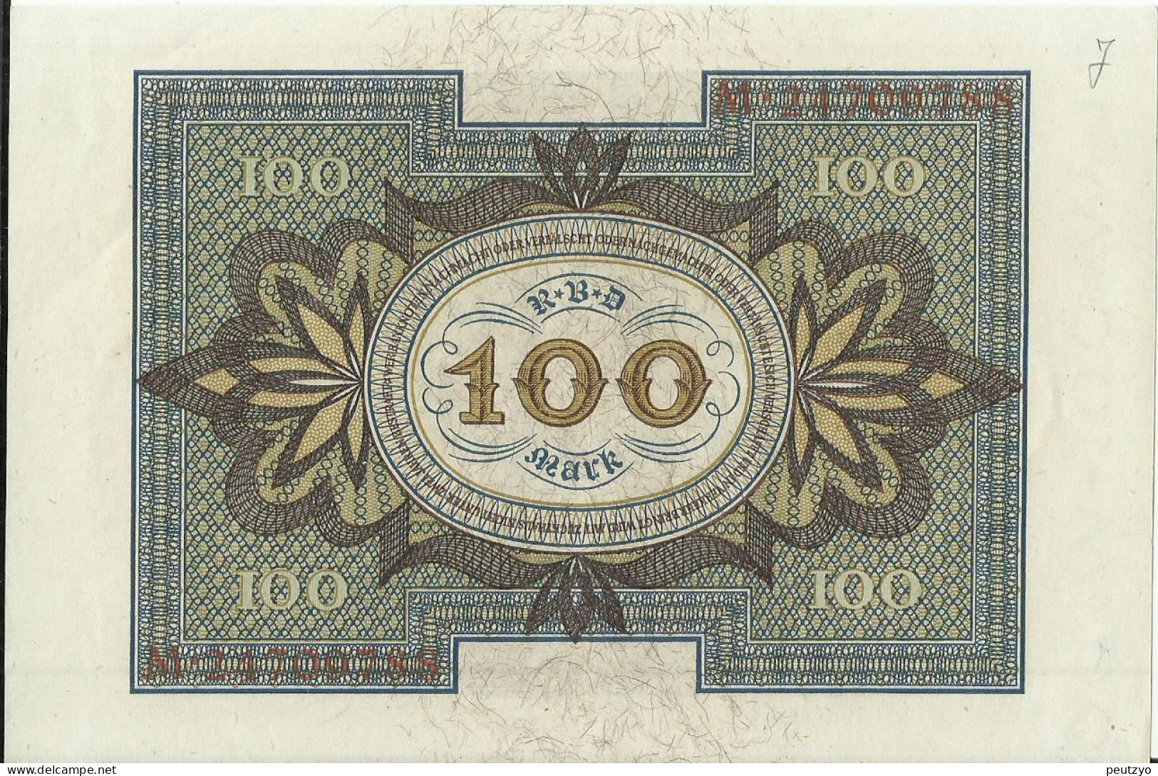 100 Mark 1-11-1920 - Allemagne Serie M- Etat : Billet Neuf  Neue Notiz N°7 A83 - 100 Mark