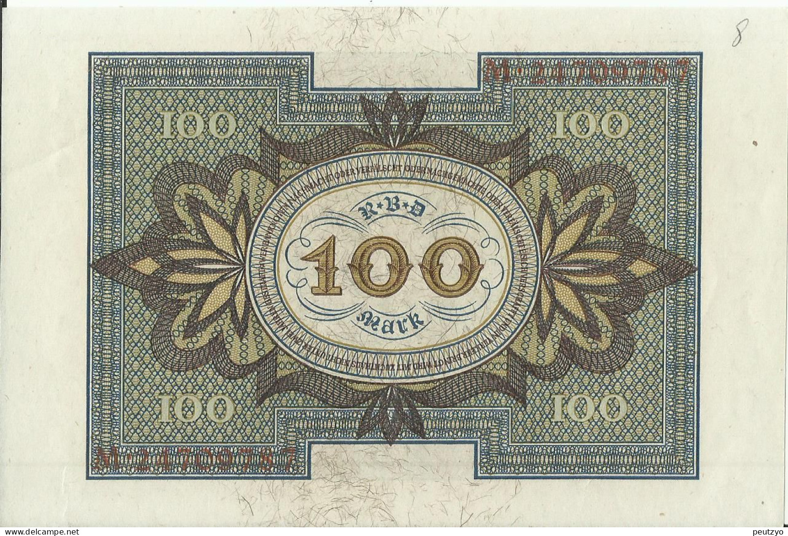 100 Mark 1-11-1920 - Allemagne Serie M- Etat : Billet Neuf  Neue Notiz N°8 A83 - 100 Mark