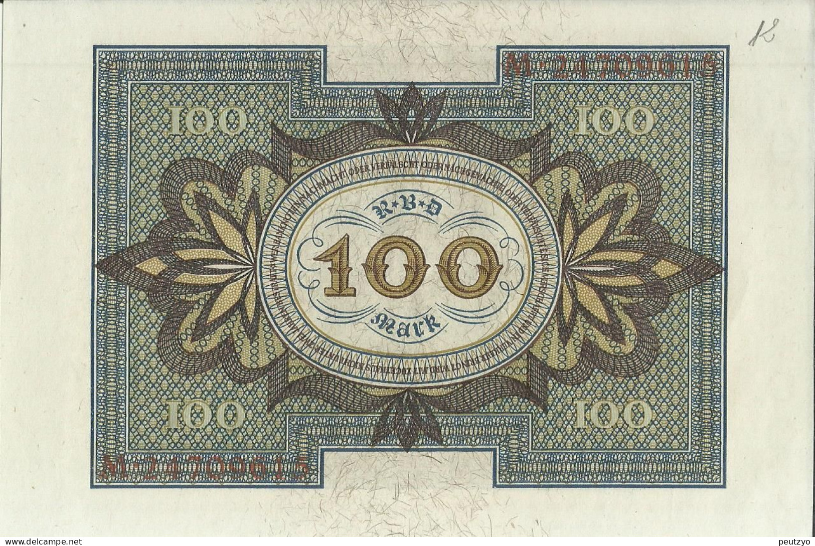 100 Mark 1-11-1920 - Allemagne Serie M- Etat : Billet Neuf  Neue Notiz N°12 A83 - 100 Mark