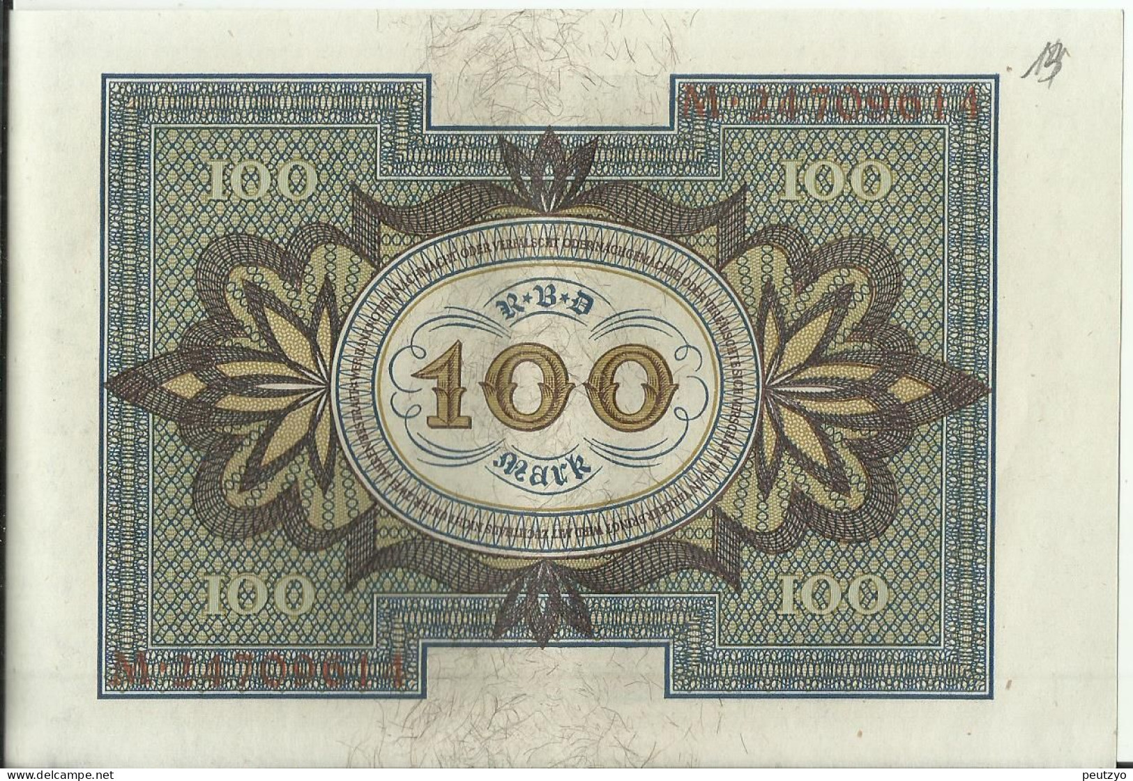 100 Mark 1-11-1920 - Allemagne Serie M- Etat : Billet Neuf  Neue Notiz N°13 A83 - 100 Mark