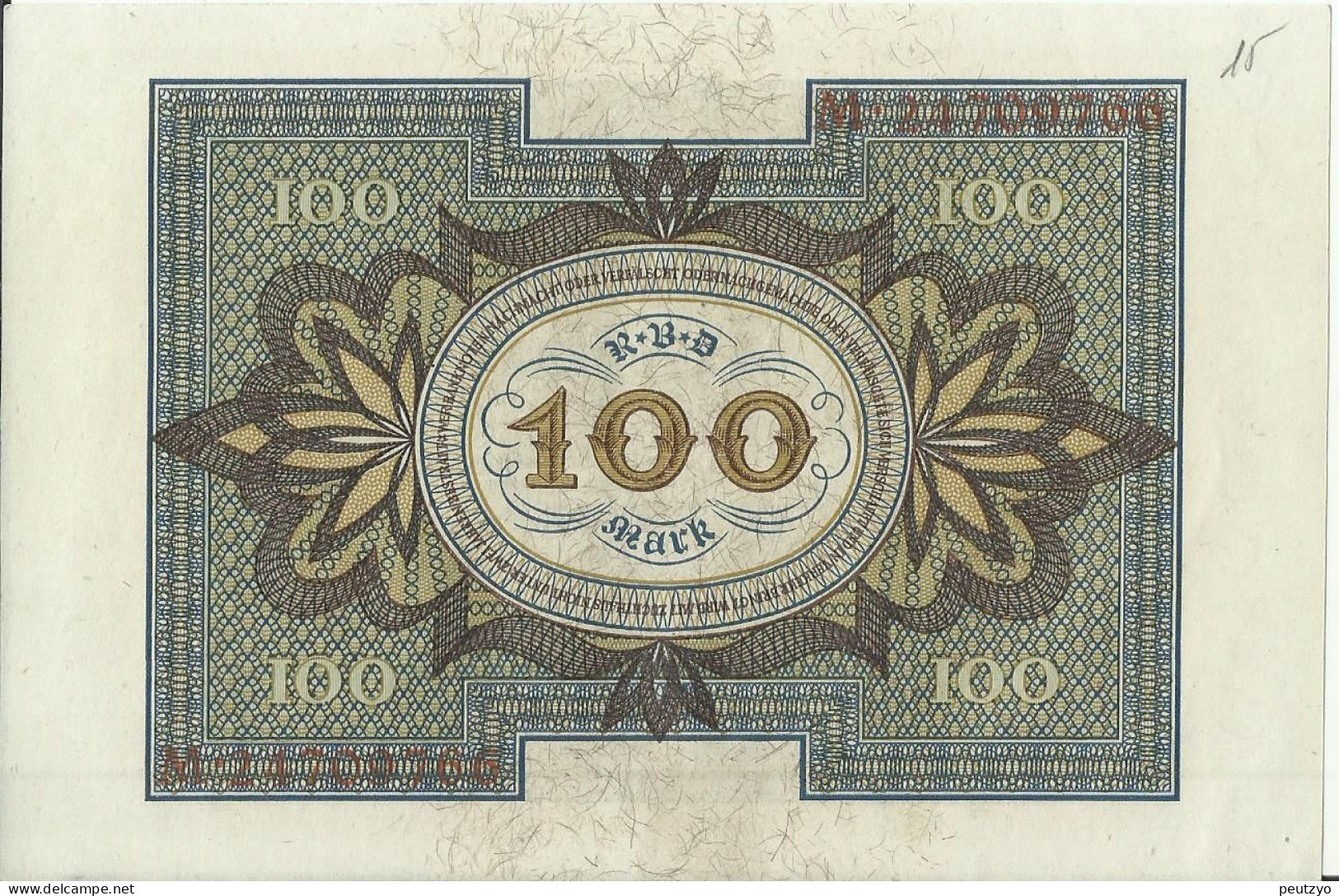 100 Mark 1-11-1920 - Allemagne Serie M- Etat : Billet Neuf  Neue Notiz N°15 A83 - 100 Mark