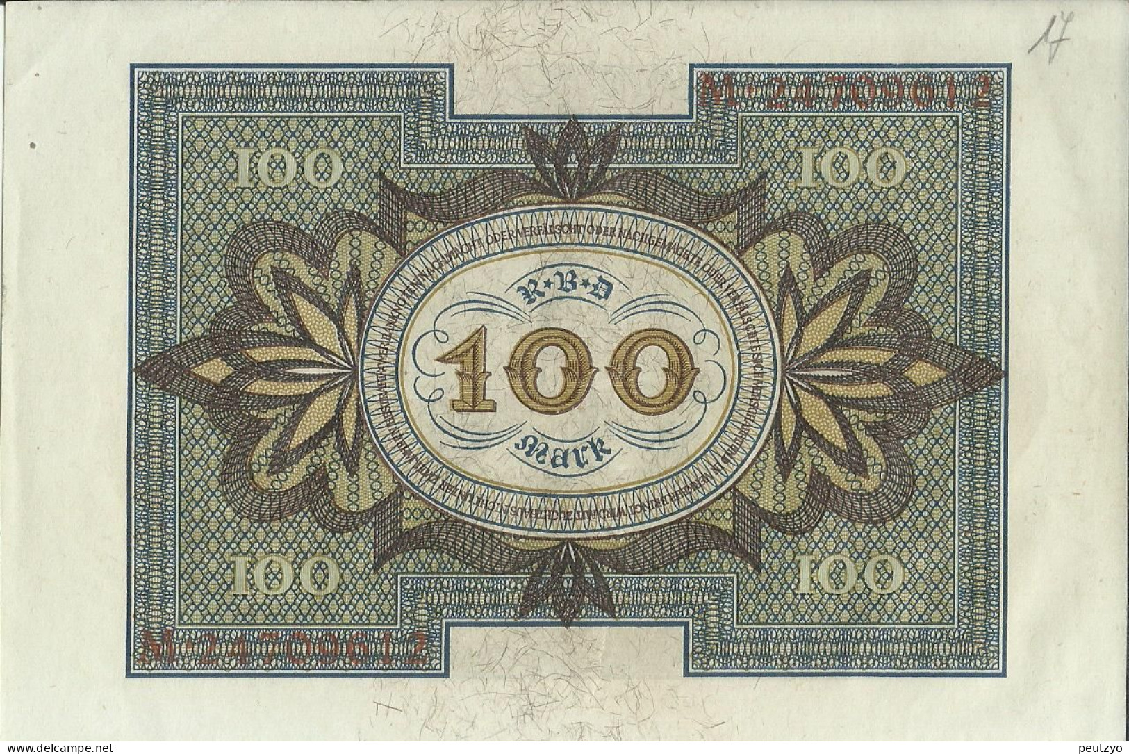 100 Mark 1-11-1920 - Allemagne Serie M- Etat : Billet Neuf  Neue Notiz N°17 A83 - 100 Mark