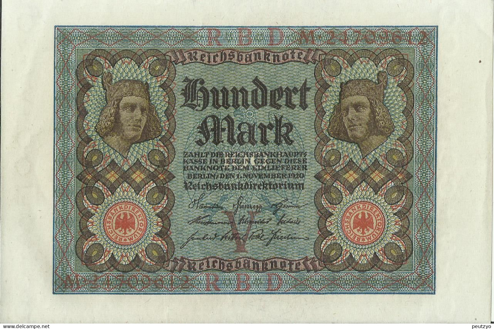 100 Mark 1-11-1920 - Allemagne Serie M- Etat : Billet Neuf  Neue Notiz N°17 A83 - 100 Mark