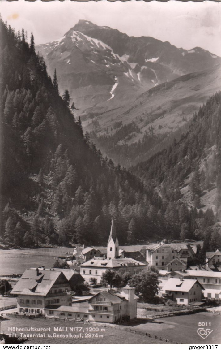 E3914) MALLNITZ - S/W FOTO AK Mit Tauerntal U. Geiselkopf - Häuser U. KIRCHE S/W ALT - Mallnitz