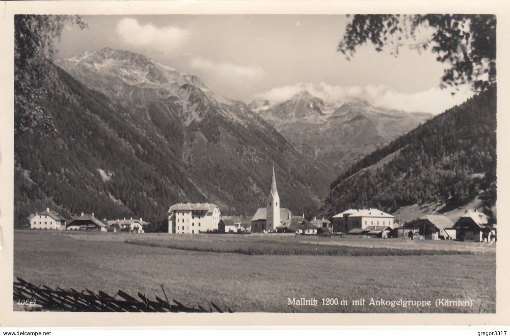 E3915) MALLNITZ 1200m Mit Ankogelgruppe - Kärnten - S/W FOTO AK - Kirche Häuser ALZT !! - Mallnitz