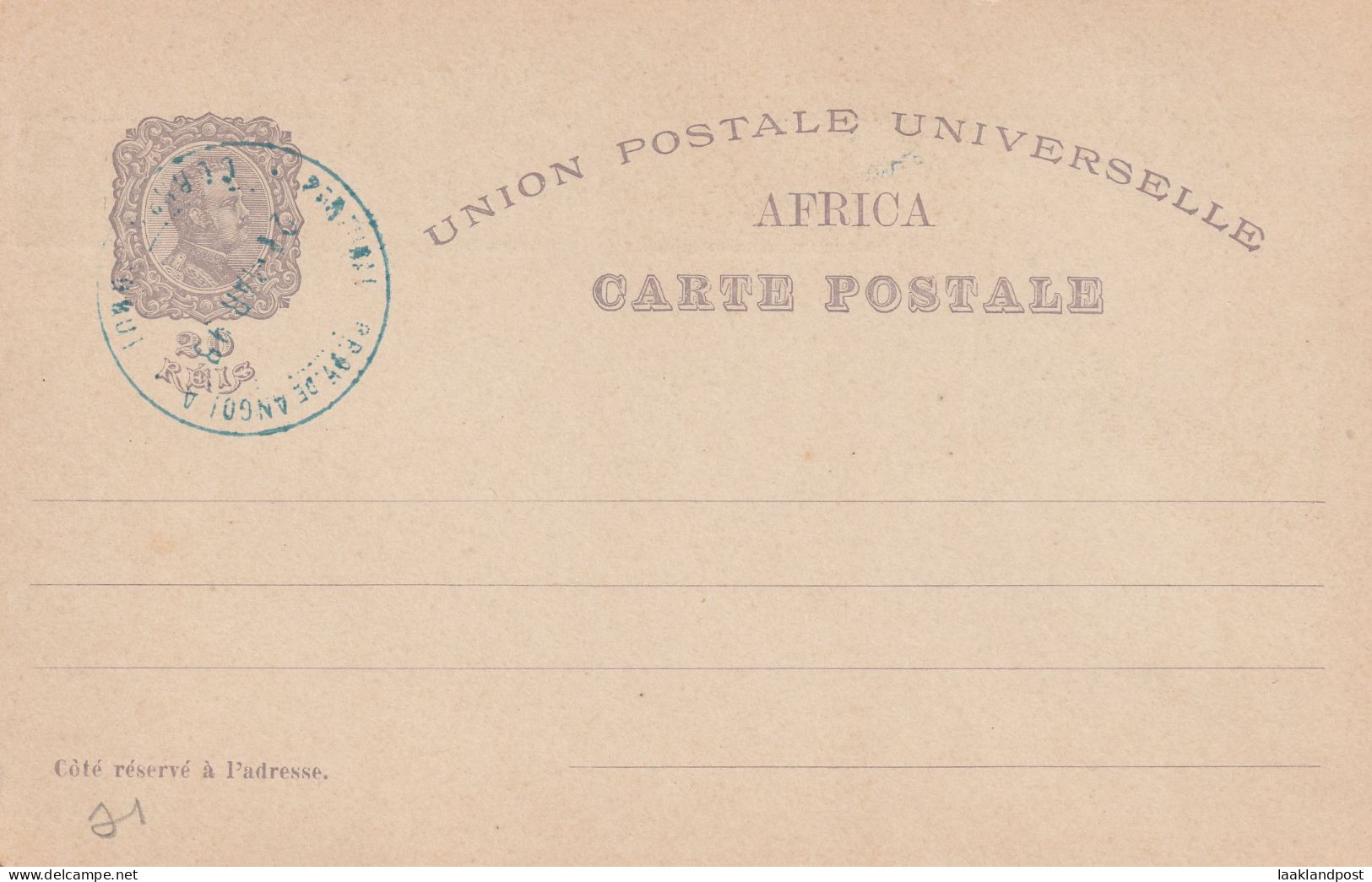 Portugiesisch Afrika 1898 Illustrated Postcard, 25 Reis, Vasco Da Gama, "Unused" - Afrique Portugaise