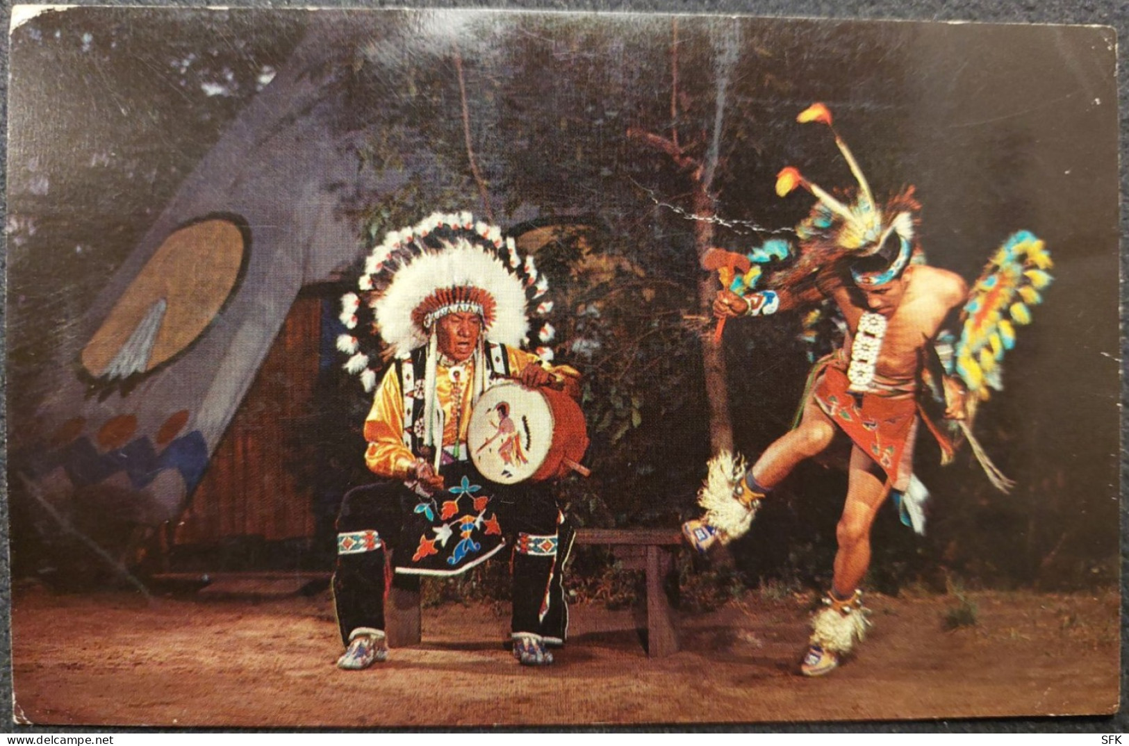 1920 Indian Dancing Chief With Drums, Vintage I/II 76 - Andere & Zonder Classificatie