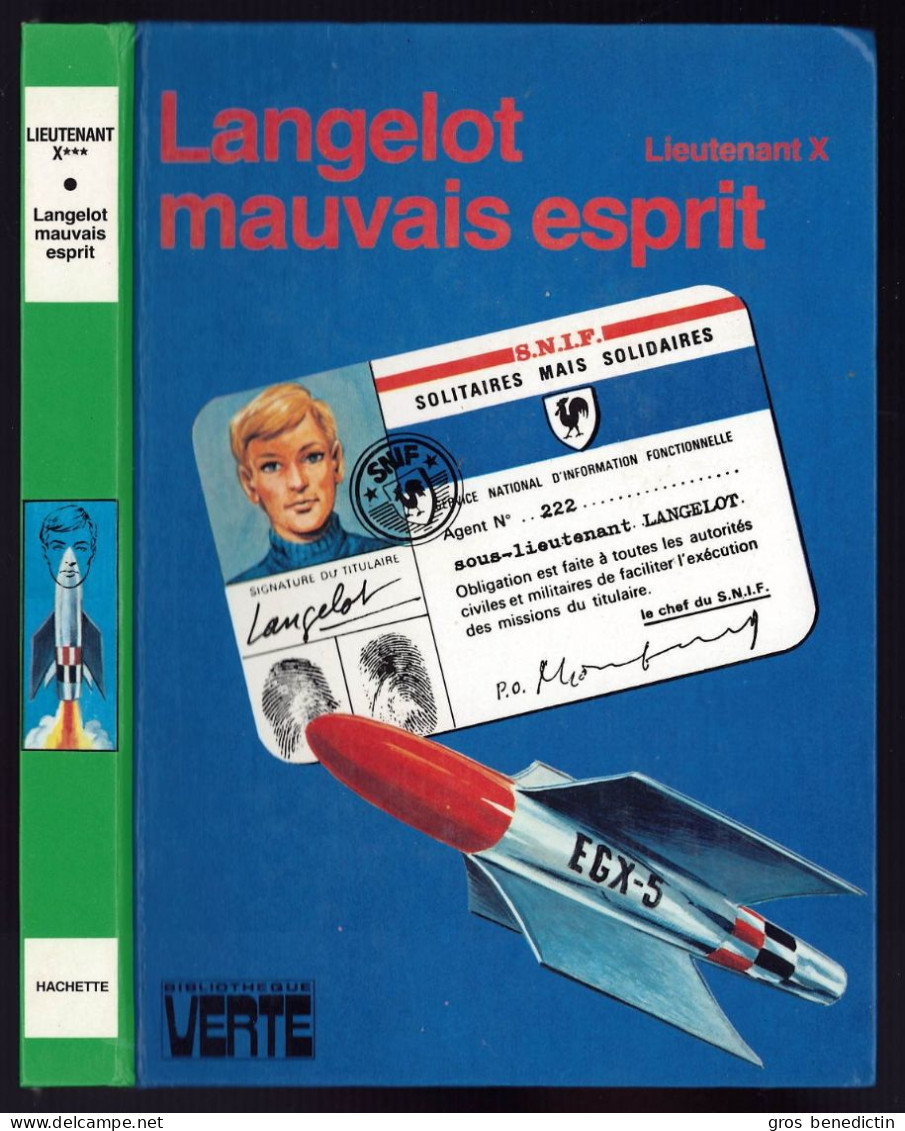 Hachette - Bibliothèque Verte - Lieutenant X - "Langelot Mauvais Esprit" - 1980 - Bibliothèque Verte