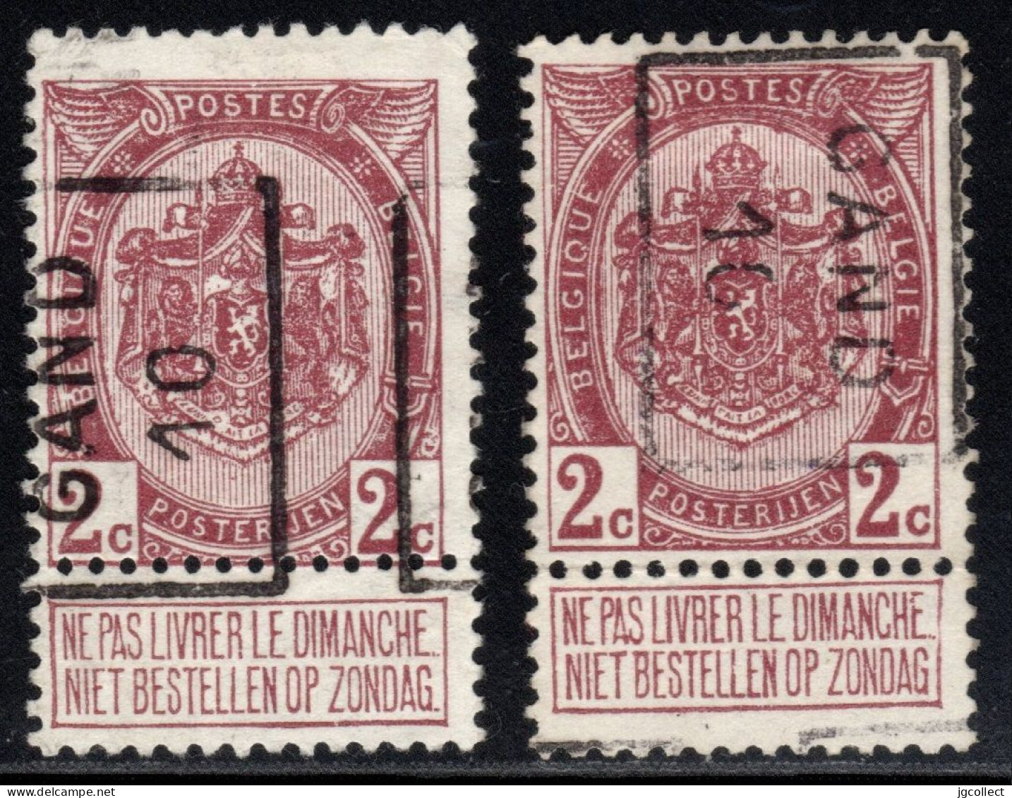 Preo's (82) "GAND 10" OCVB 1527 A+B - Roller Precancels 1910-19