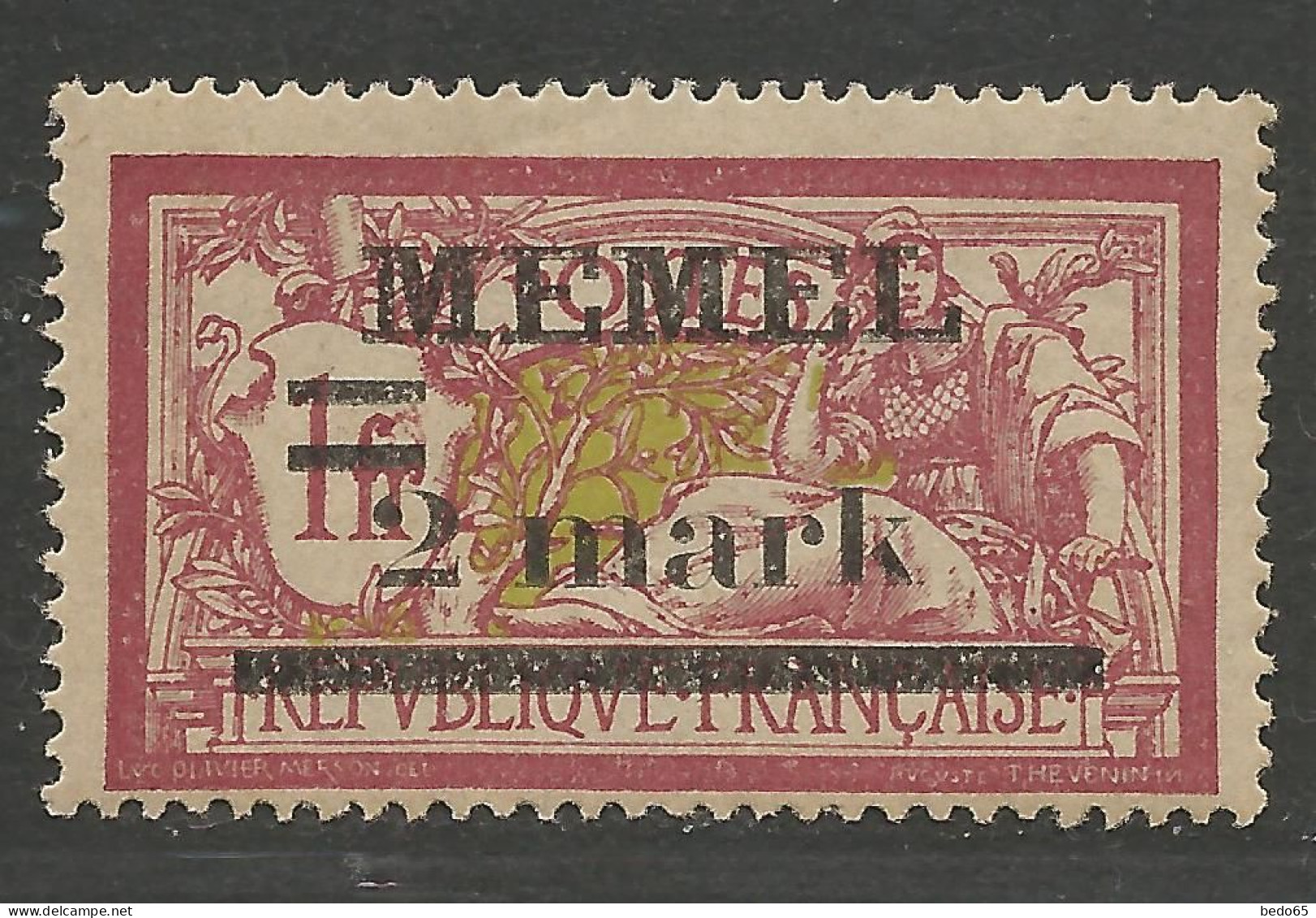 MEMEL  N° 28a Papier GC NEUF* TRACE DE CHARNIERE  / Hinge / MH - Unused Stamps