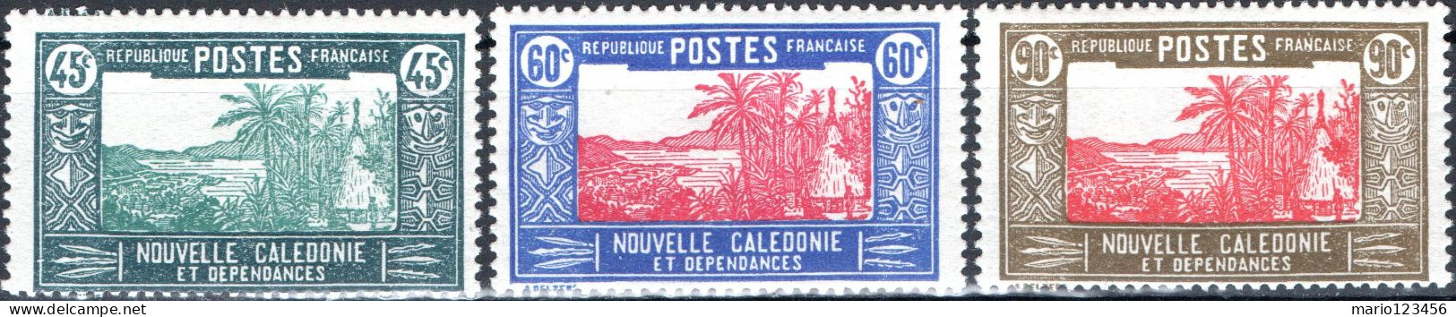 NUOVA CALEDONIA, NEW CALEDONIA, PAESAGGI, LANDSCAPE, 1939-1940, FRANCOBOLLI NUOVI (MLH*) Scott:NC 147A,150,157 - Ungebraucht