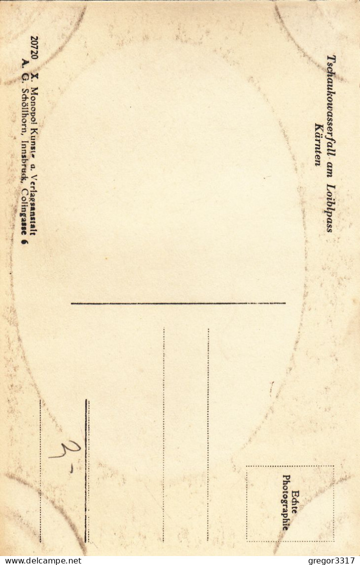 E3920) TSCHAUKOWASSERFALL Am Loiblpass Ferlach Kärnten - TSCHEPPASCHLUCHT Alte FOTO AK - Ferlach