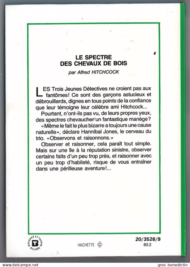 Hachette - Bibliothèque Verte - Hitchcock - Les Trois Jeunes Détectives - "Le Spectre Des Chevaux De Bois " - 1980 - Biblioteca Verde