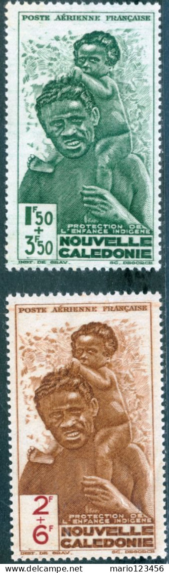 NUOVA CALEDONIA, NEW CALEDONIA, FONDO PER INFANZIA, 1942, FRANCOBOLLI NUOVI (MLH*) Scott:NC CB2,CB3 - Unused Stamps