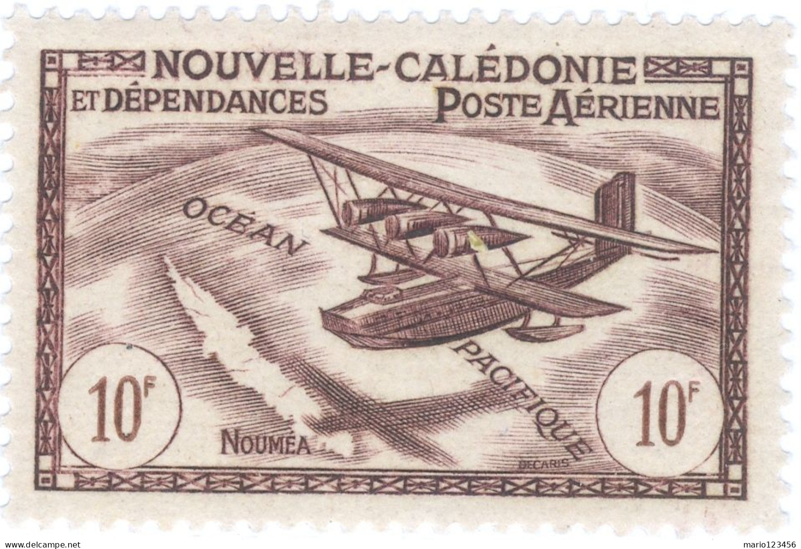 NUOVA CALEDONIA, NEW CALEDONIA, POSTA AEREA, AIRMAIL, 1942, FRANCOBOLLI NUOVI (MLH*) Scott:NC C6E, Yt:NC PA43 - Ungebraucht