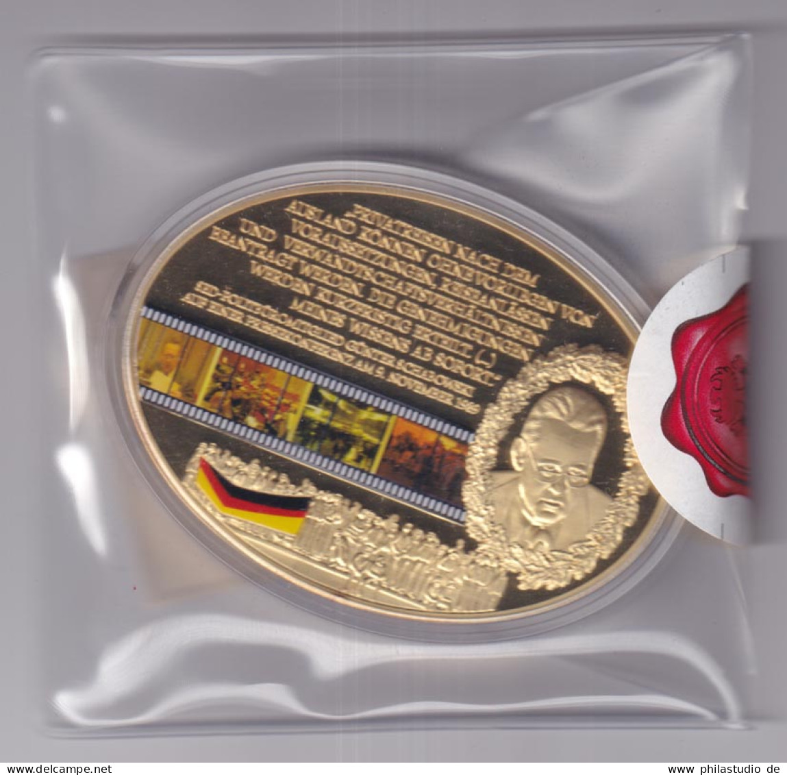 Medaille  25 Jahre Mauerfall Vergoldet Swarovski 2014 In Kapsel M. Zertifikat /2 - Non Classés