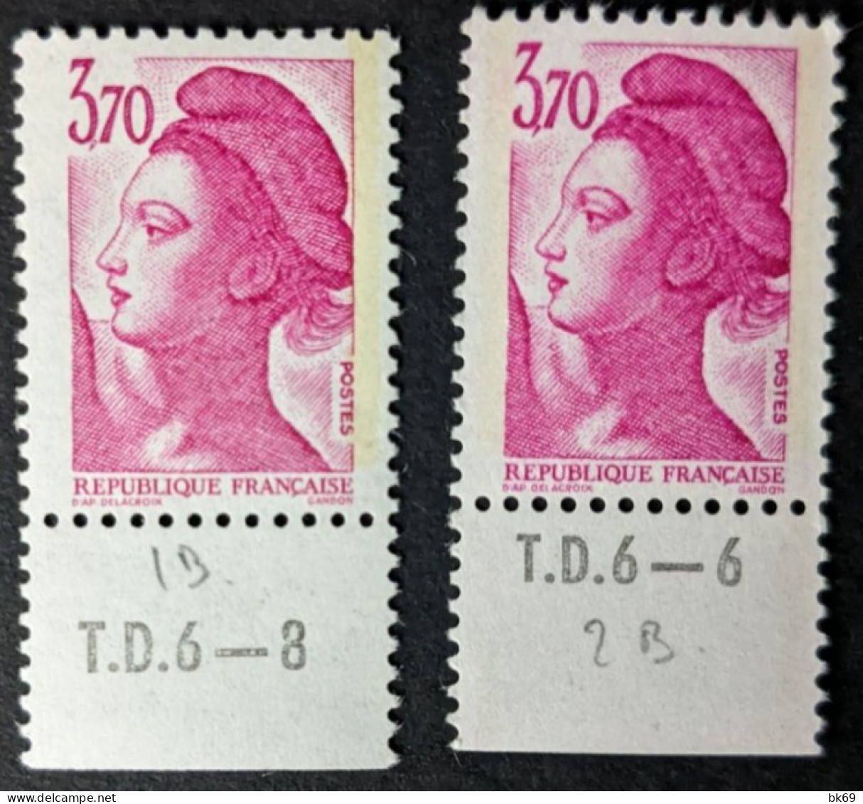 2486 & 2486a** 2 Bandes De Phosphore Et 1 Bande à Droite - Unused Stamps