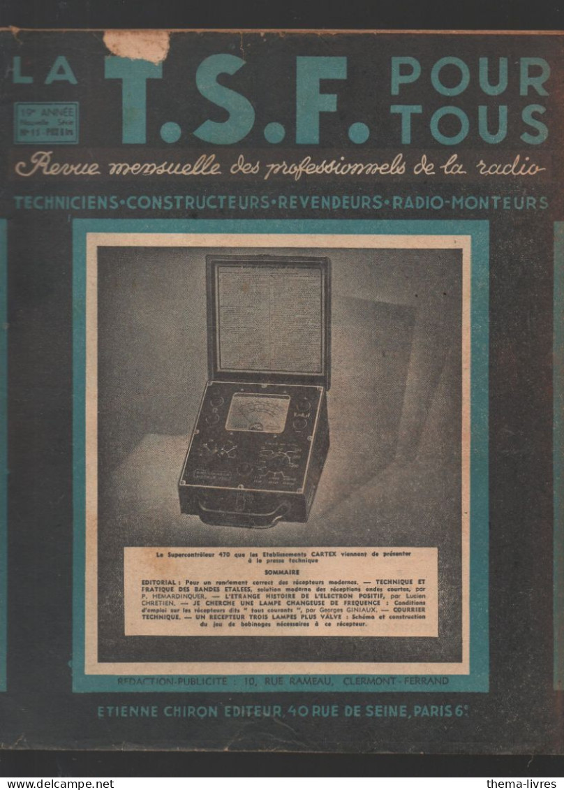 Revue LA TSF POUR TOUS   N°NS11 Avrili  1943  (CAT4078/ NS11) - Schiffe