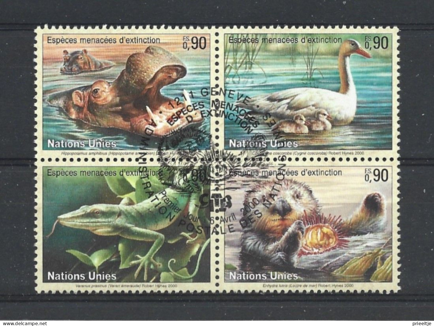 United Nations G. 2000 Fauna 4-block Y.T. 401/404 (0) - Used Stamps