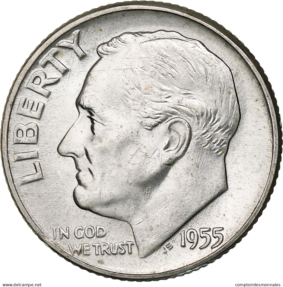 États-Unis, Dime, Roosevelt Dime, 1955, U.S. Mint, BU, Argent, SPL, KM:195 - 1946-...: Roosevelt