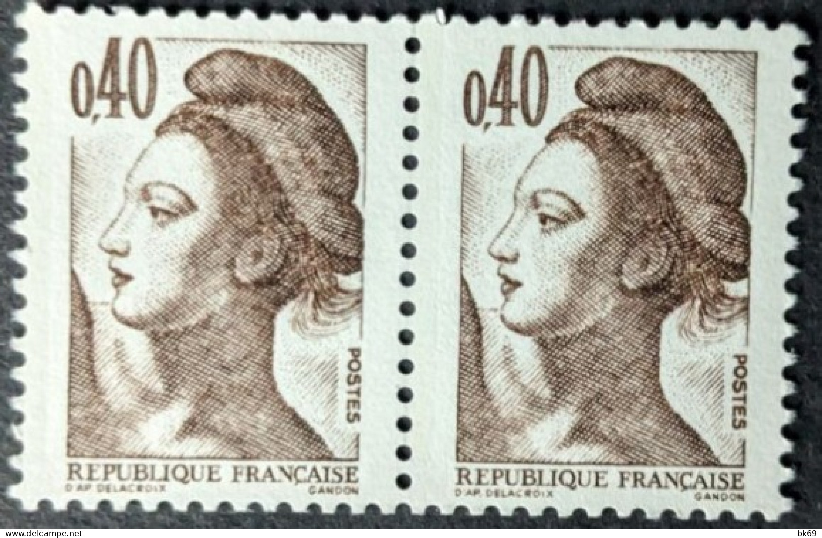 2183h** En Paire - 1 Bande De Phosphore à Gauche Cote 12€ - Unused Stamps