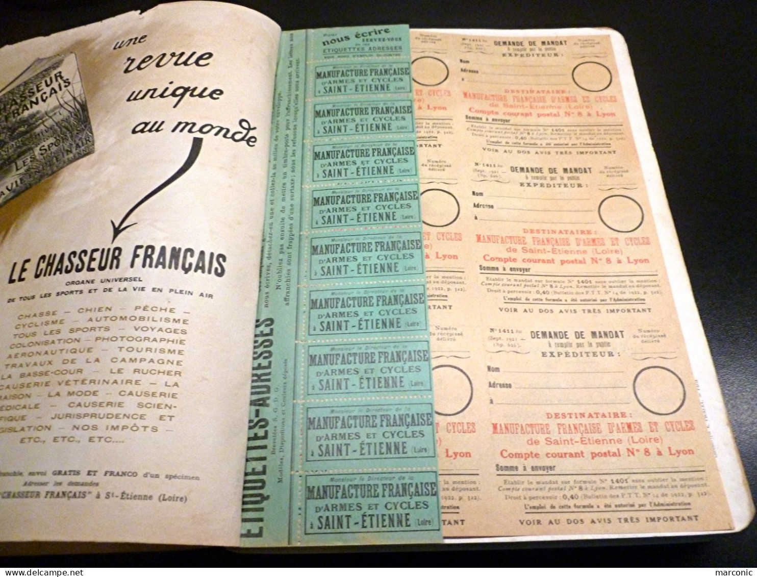 MANUFACTURE FRANCAISE D'ARMES & CYCLES - Catalogue MANUFRANCE 1927 - - Caza/Pezca