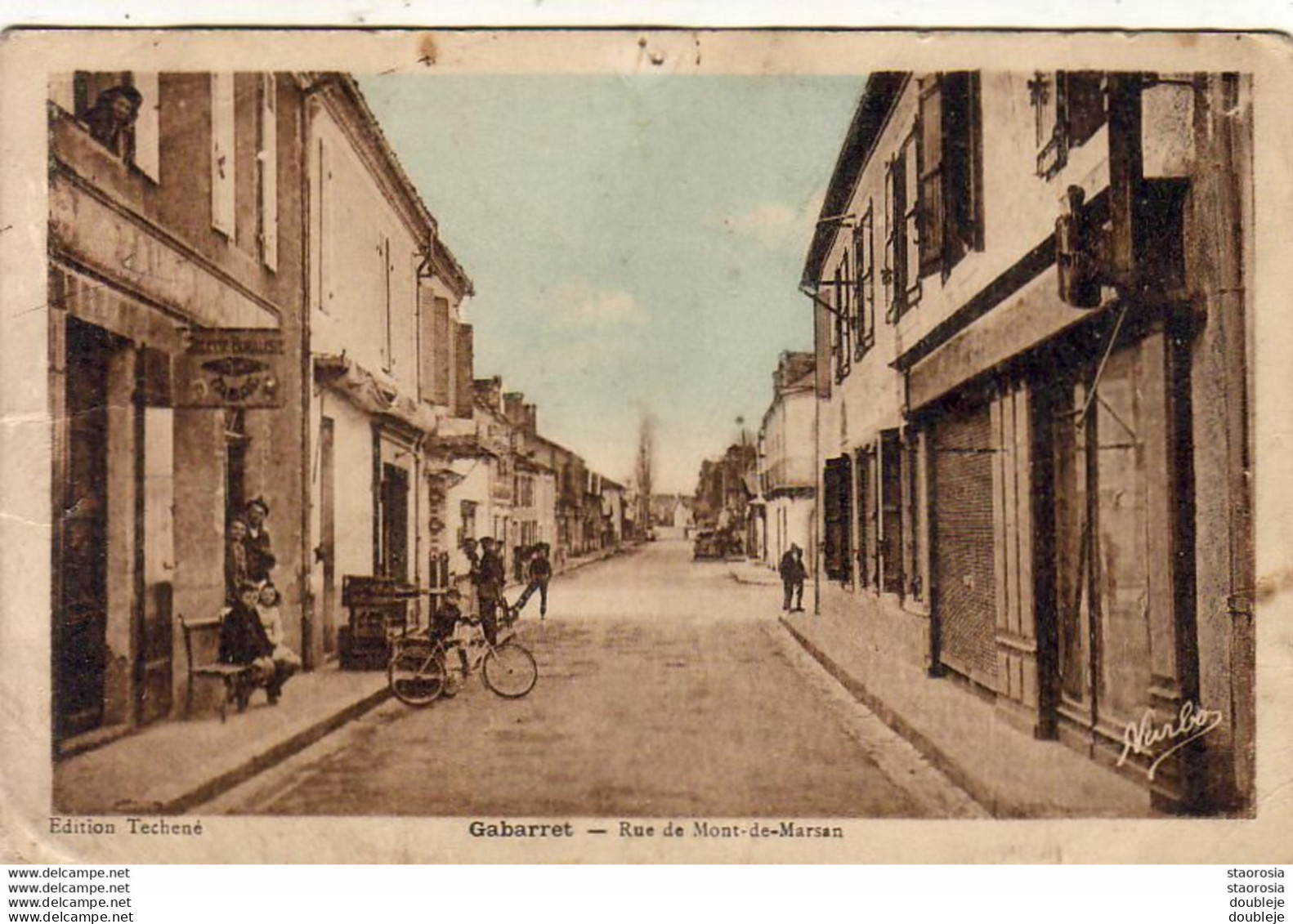 D40  GABARRET  Rue De Mont De Marsan  ........... Carte De 2ème Choix  ........... Bureau De Tabacs - Gabarret