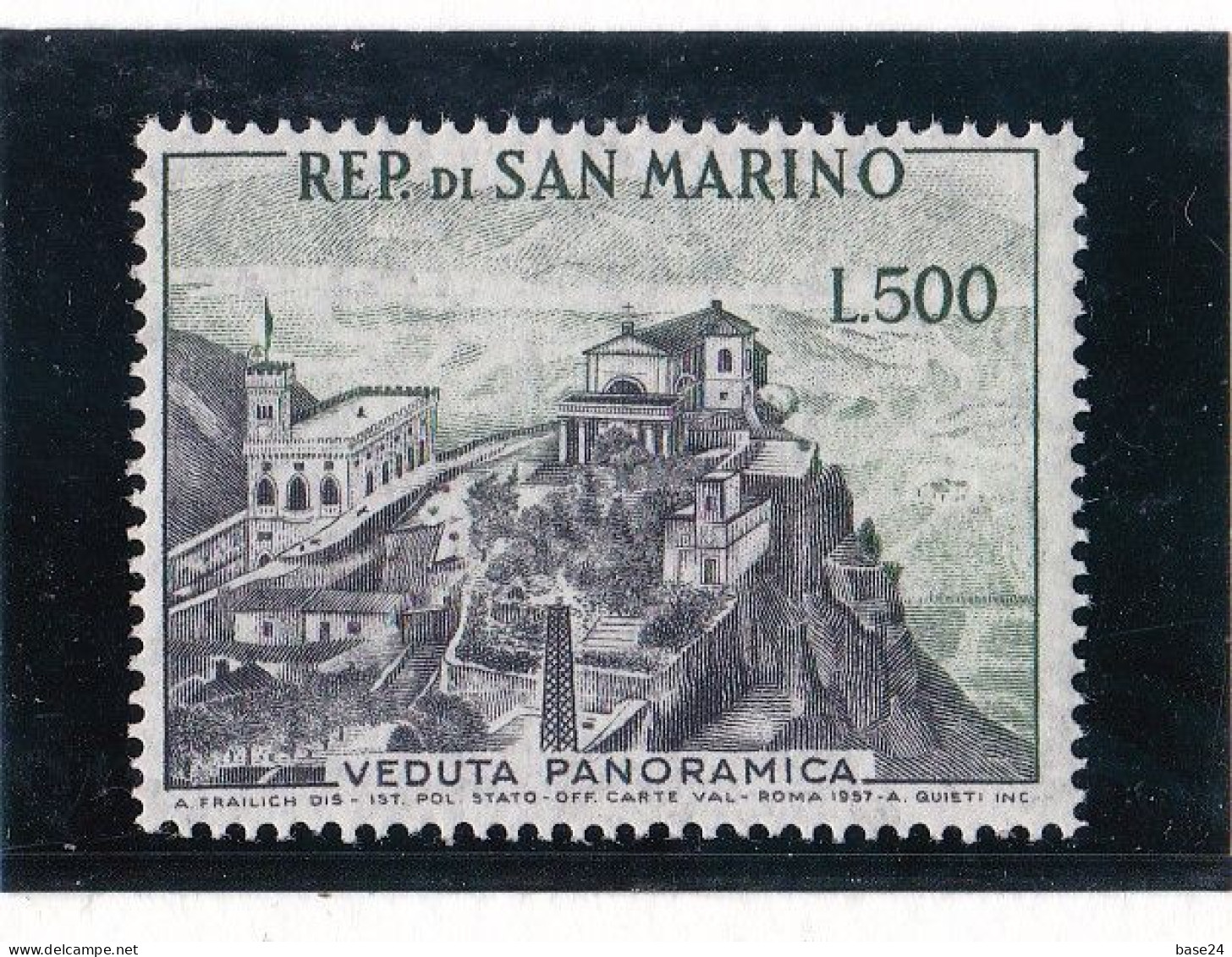 1958 San Marino Saint Marin VEDUTA PANORAMICA 500L Verde MNH** PANORAMA - Neufs