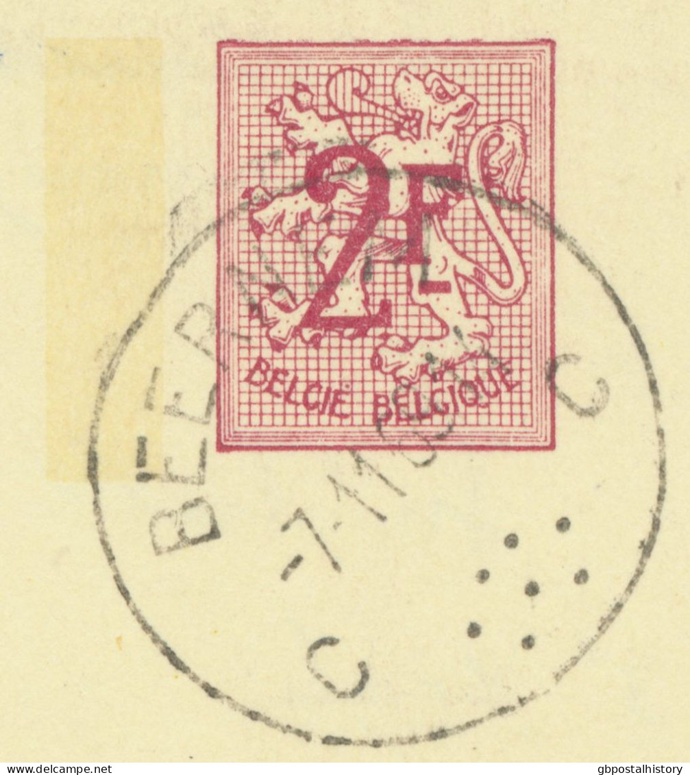 BELGIUM VILLAGE POSTMARKS  BEERNEM C  SC With Dots1969 (Postal Stationery 2 F, PUBLIBEL 2314 N) - Oblitérations à Points