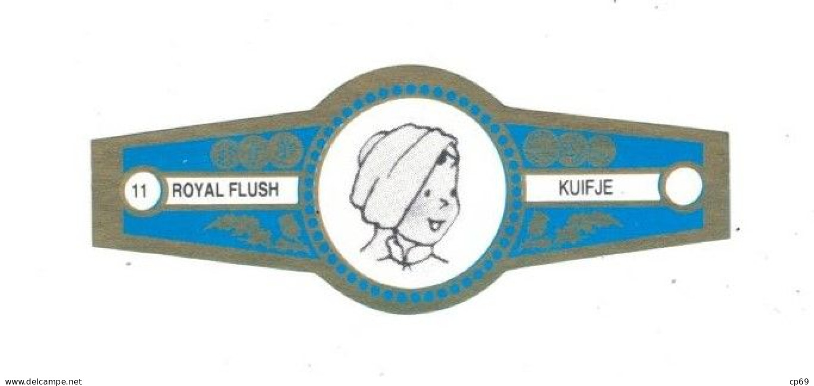 11) Bague De Cigare Série Tintin Bleue Dorée Royal Flush Kuifje Abdallah En Superbe.Etat - Objets Publicitaires