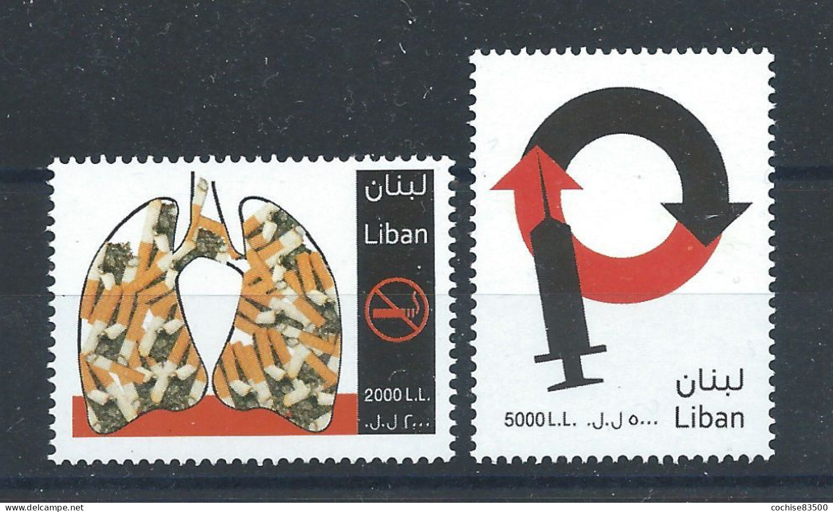 Liban N°456/57** (MNH) 2010 - Lutte Contre Le Tabagisme Et Drogues - Lebanon