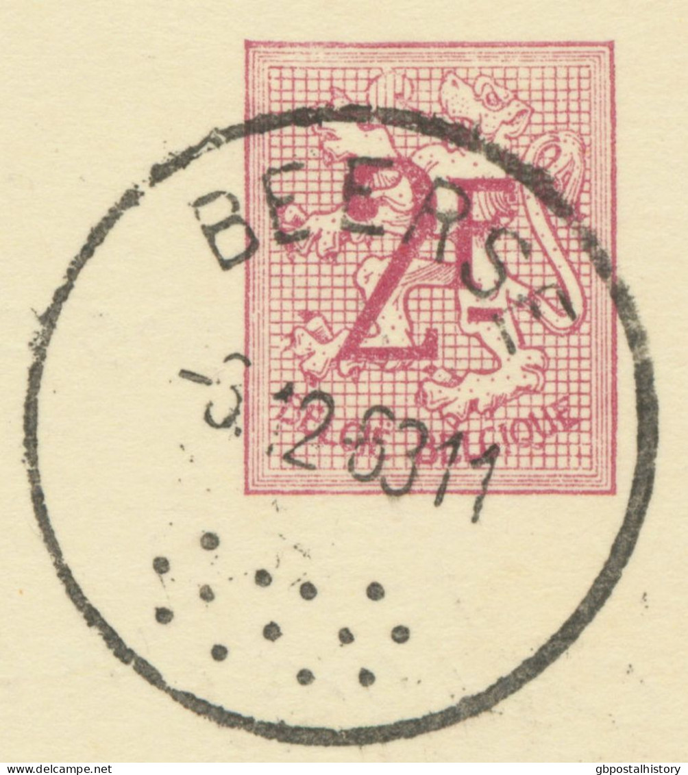 BELGIUM VILLAGE POSTMARKS  BEERSE Rare SC With 13 Dots (usual Postmarks With 7) 1963 (Postal Stationery 2 F, PUBLIBEL 19 - Matasellado Con Puntos