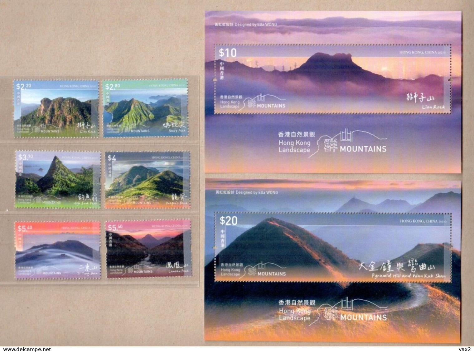 Hong Kong 2023-11 Hong Kong Landscape - Mountains Set+M/S MNH Mountain Unusual (spot Varnish With Textural Effect) - Ongebruikt